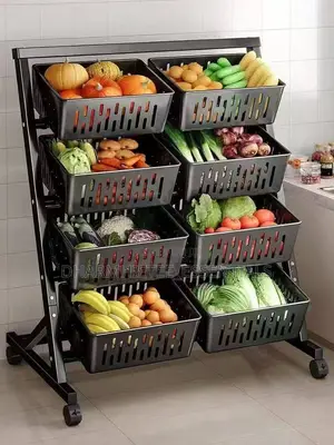 4-Tier 8-Basket Kitchen Fruit Vegetable Storage Trolley