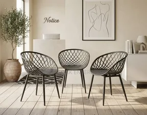 Modern Diamond Lattice Accent Chairs