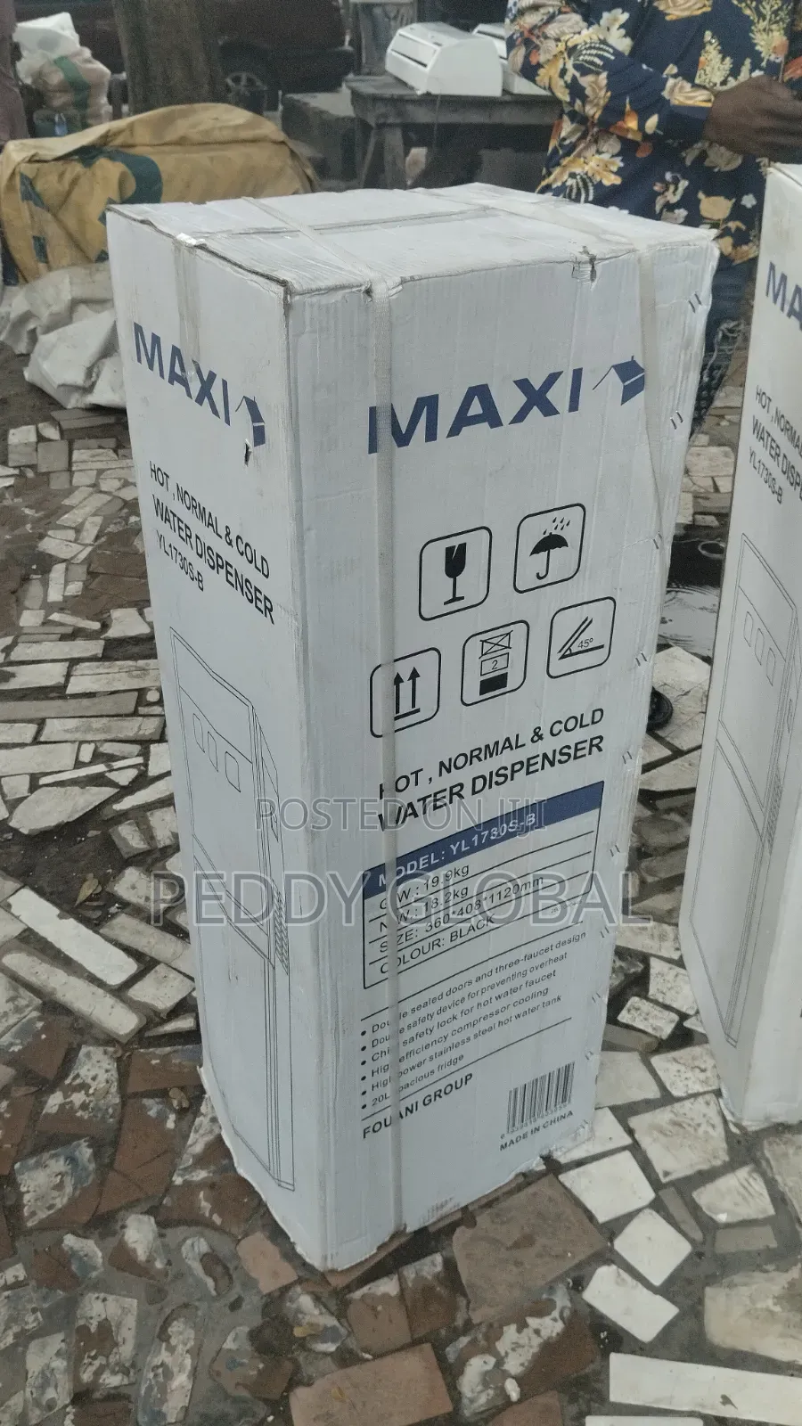Maxi Water Dispenser With Bottom Fridge (1730s-B) 3-Faucets