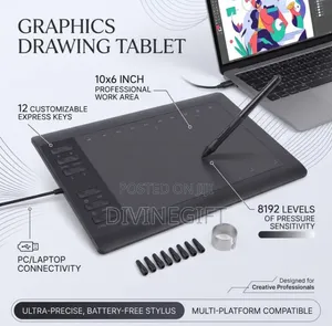 VINSA 10x6 Inch Professional Graphic Drawing Tablet 12 Express