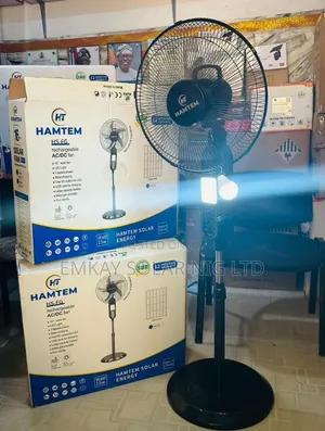HAMTEM 16" AC/Dc Solar Rechargeable Fan