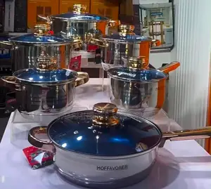 High-Quality Stainless Pot With Golden Handles