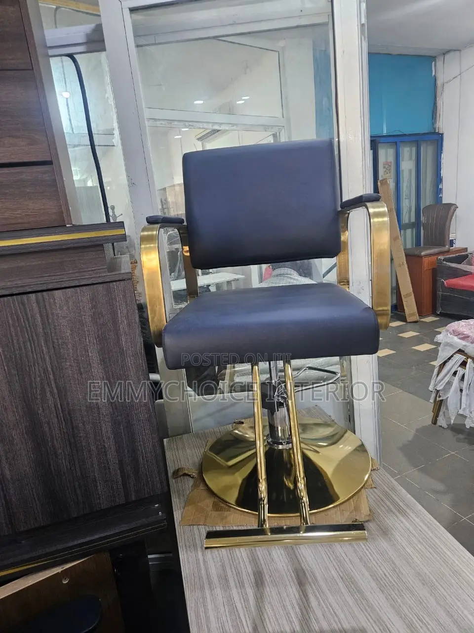 Modern Styling Salon Chair /Unisex Black Gold