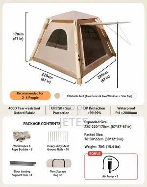 Inflatable Tent 4 to 6 Persons