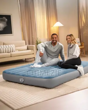 10in 5 X 6 Queen Dura-Beam Downy Air Mattress W/T Rechargeable Pump