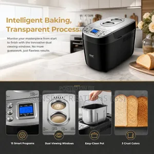 Raf 850watts Bread Maker With 3 Capacity Option of 1000G,1250G,1500G
