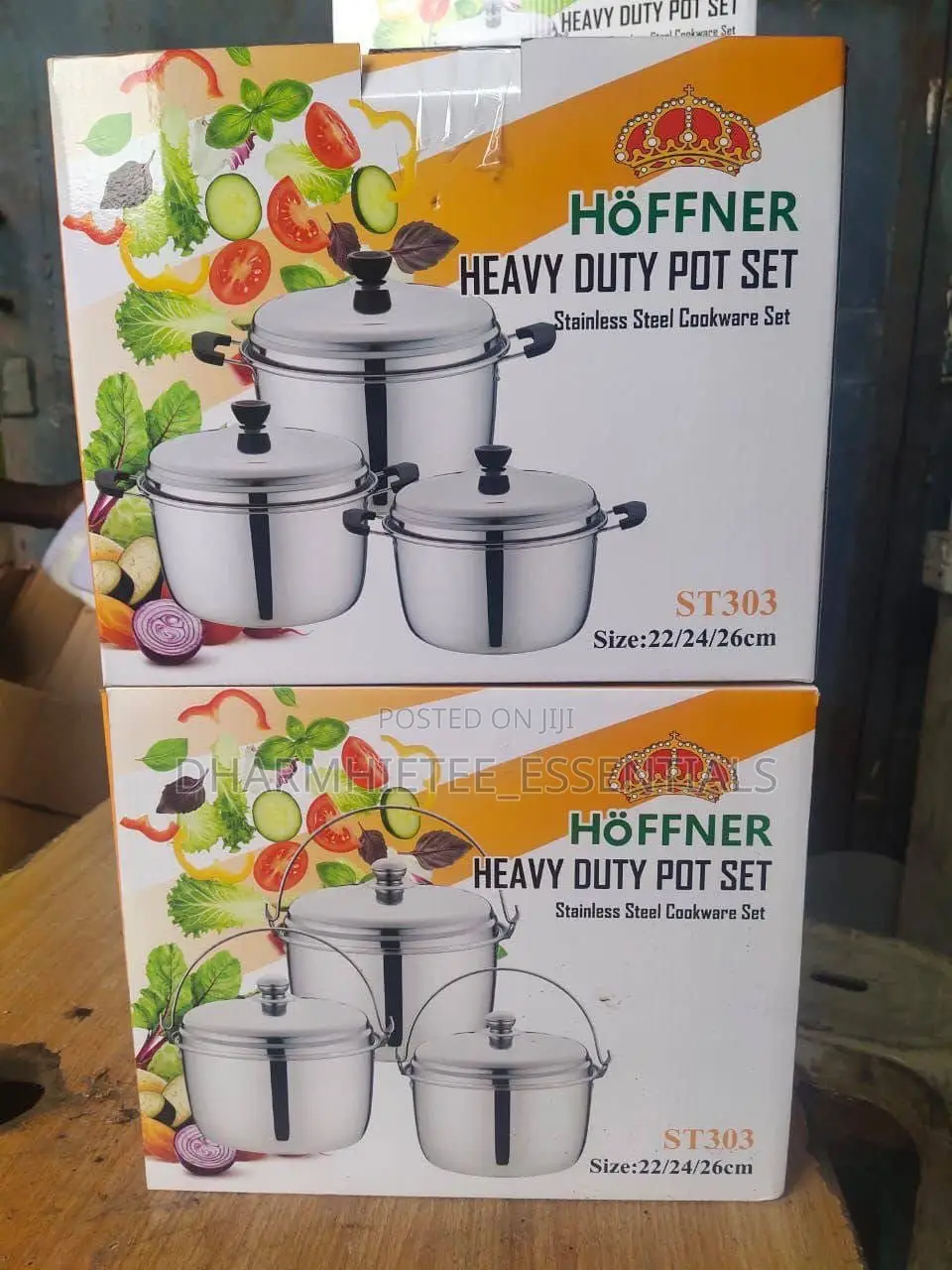 (St303) Heavy Duty Hoffner Stainless Pot Set