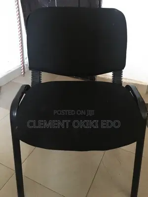 Emel Black Fabrics and Iron Legs Chair