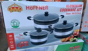 Hoffner (Hf-601) 3-Set Non Stick Pot With Full Glass Cover
