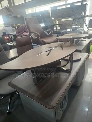 Leaf-Shape Coffee Table With Metallic Branch Inlay