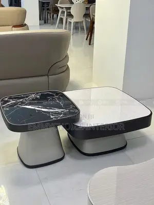 Classic Modern Center Table With Marble Pattern Top