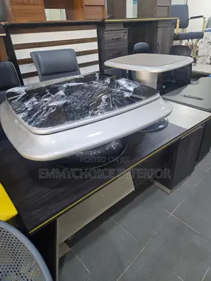 Classic Modern Center Table With Marble Pattern Top
