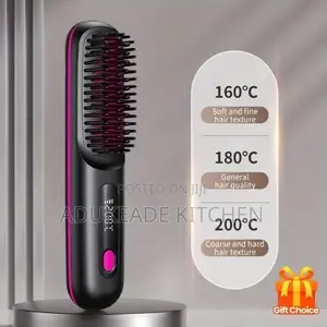 Portable Wireless Hot Comb Brush Professional Hair Straightener