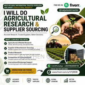 Need Reliable Agricultural Research or Supplier Sourcing?