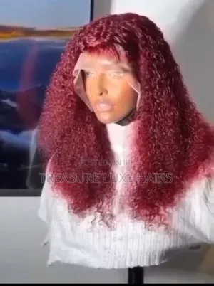 Full Frontal Human Hair Paired With Blend Wine Tiny Pixie Curls