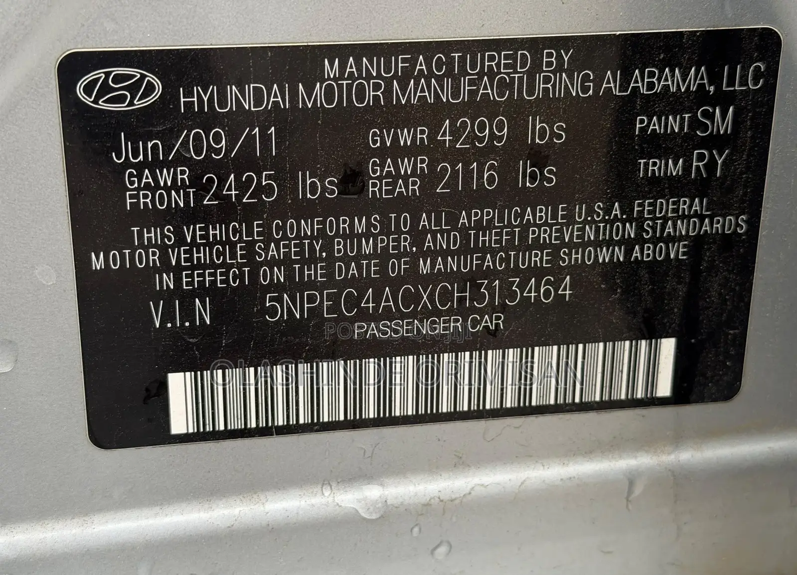 Hyundai Sonata 2012 Silver