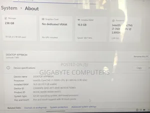 Laptop Dell Latitude 7389 2-in-1 16GB Intel Core i7 SSD 256GB