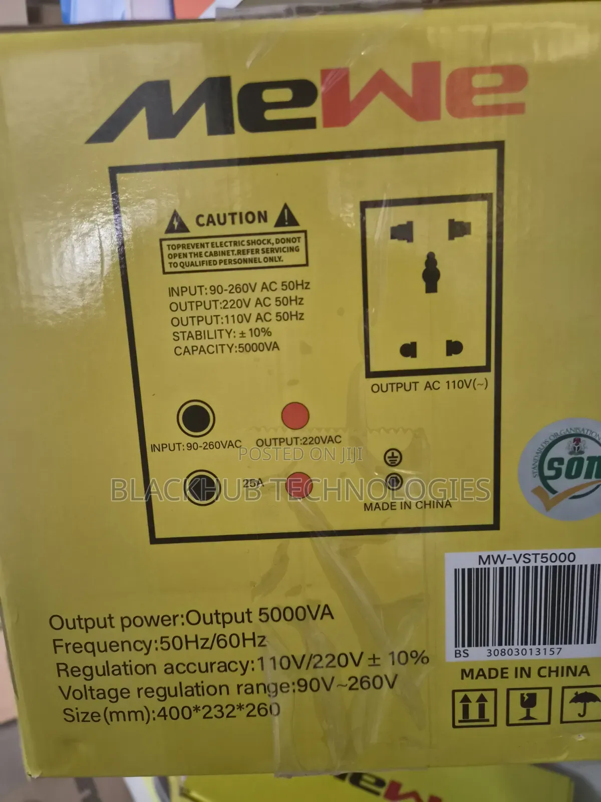 Mewe 5000W Stabilizer MW-VST5000 VOLTAGE Gulation Ran