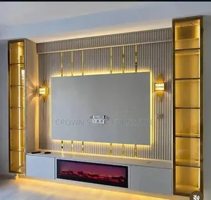 TV Console With Floating Shelves