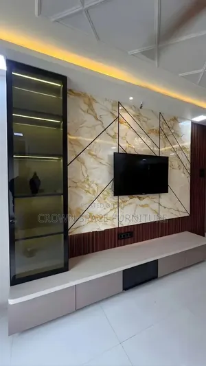 TV Console With Floating Shelves