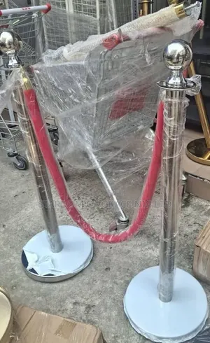 Two Iron Stand With It's Rope for Crowd Controlling
