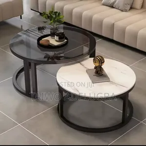 Marble/Glass Twin Center Table