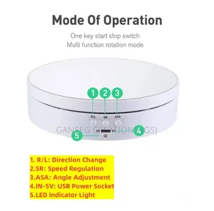 3 Speeds Rotating Turntable 360° Electric Base Jewelry Display