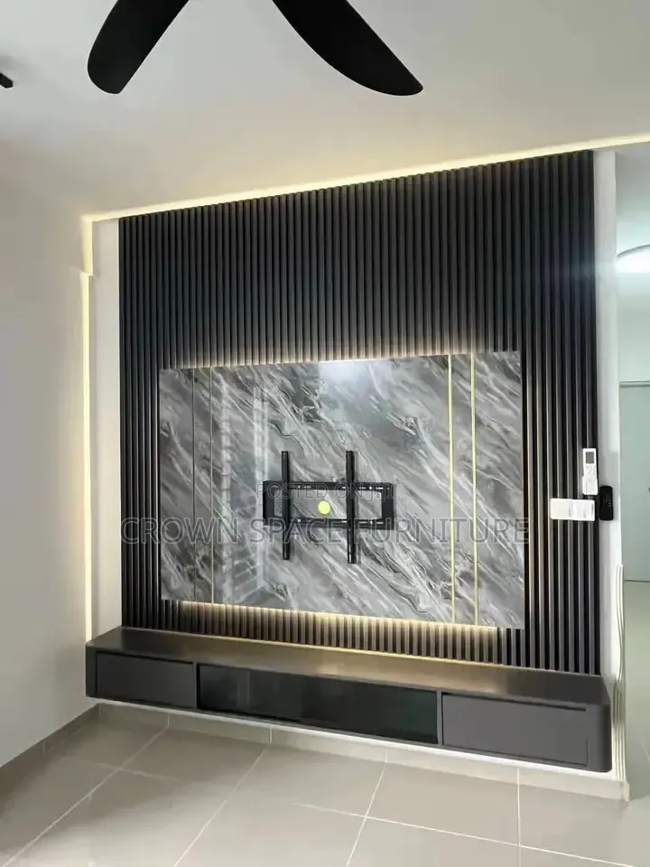 TV Console With Floating Shelves