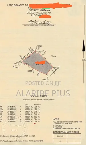 8,060.36 SQM of Residential Land 4 Sale at Maitama Main Abuja, Nigeria.