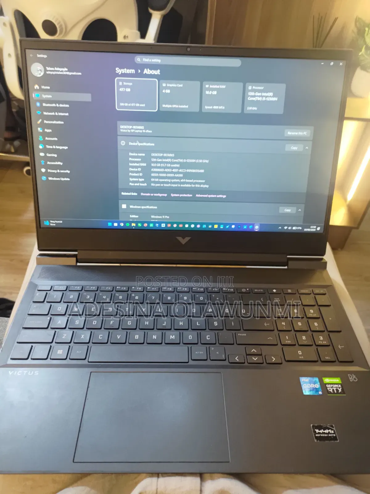 Laptop HP Victus 16 16GB Intel Core i5 SSD 512GB