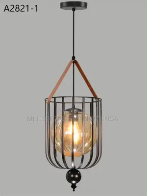 Modern LED Pendant Light Iron Hollow Metal Cage Pendant