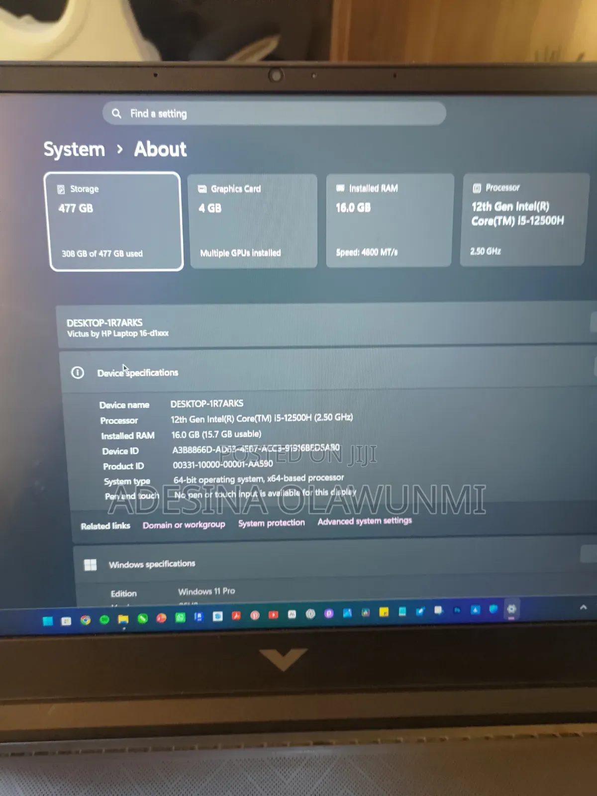 Laptop HP Victus 16 16GB Intel Core i5 SSD 512GB