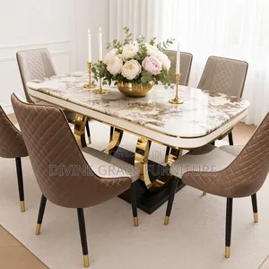 Six-Seater Luxury Dining Table Set