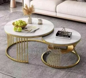Real Marble Twin Center Table With Gold Legs