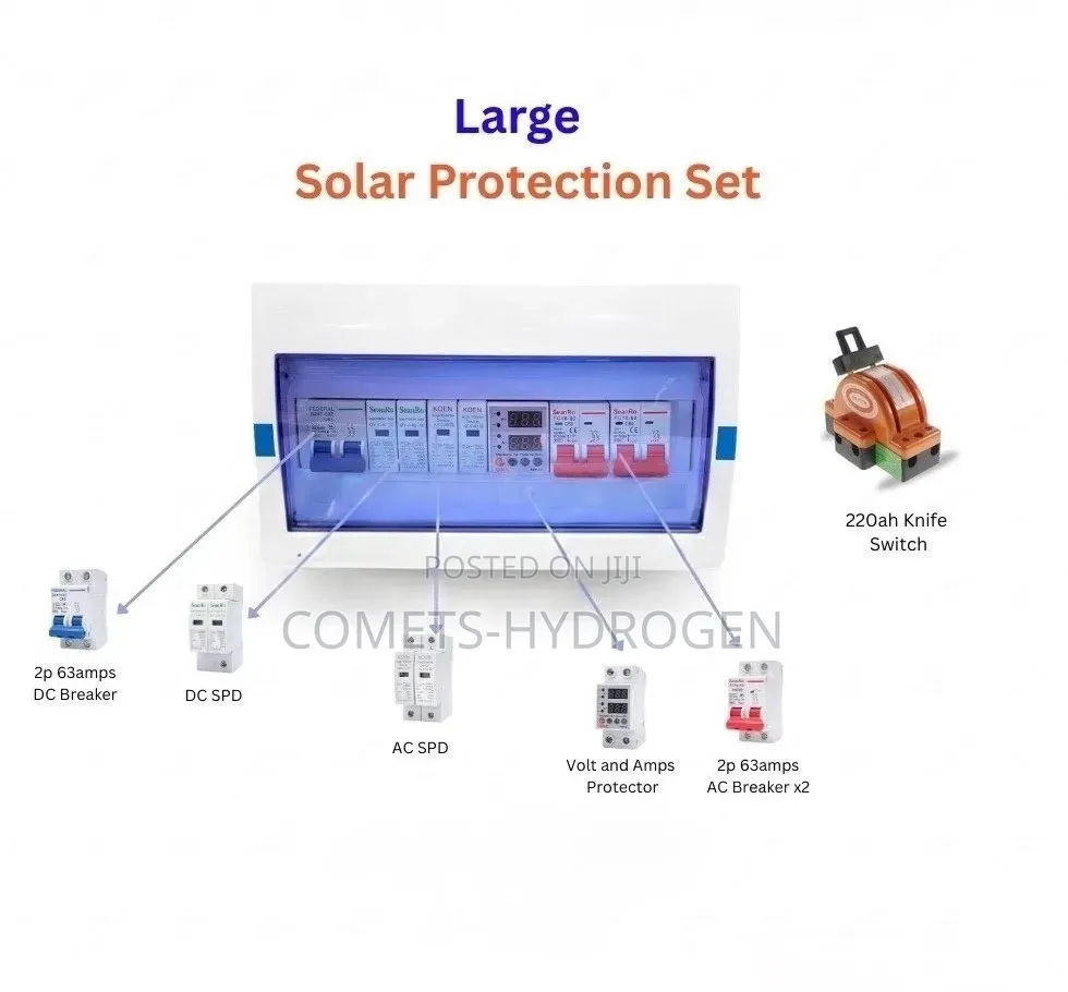 Complete AC/DC Absolute Solar Protection Box With Breakers SPD Set