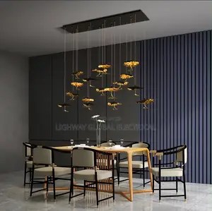 New Black Gold Lotus Led Chandelier