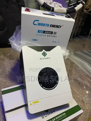 Cworth 2.5kwh Lithium Battery 12v and Sumry Hybrid Inverter 2kva 12v