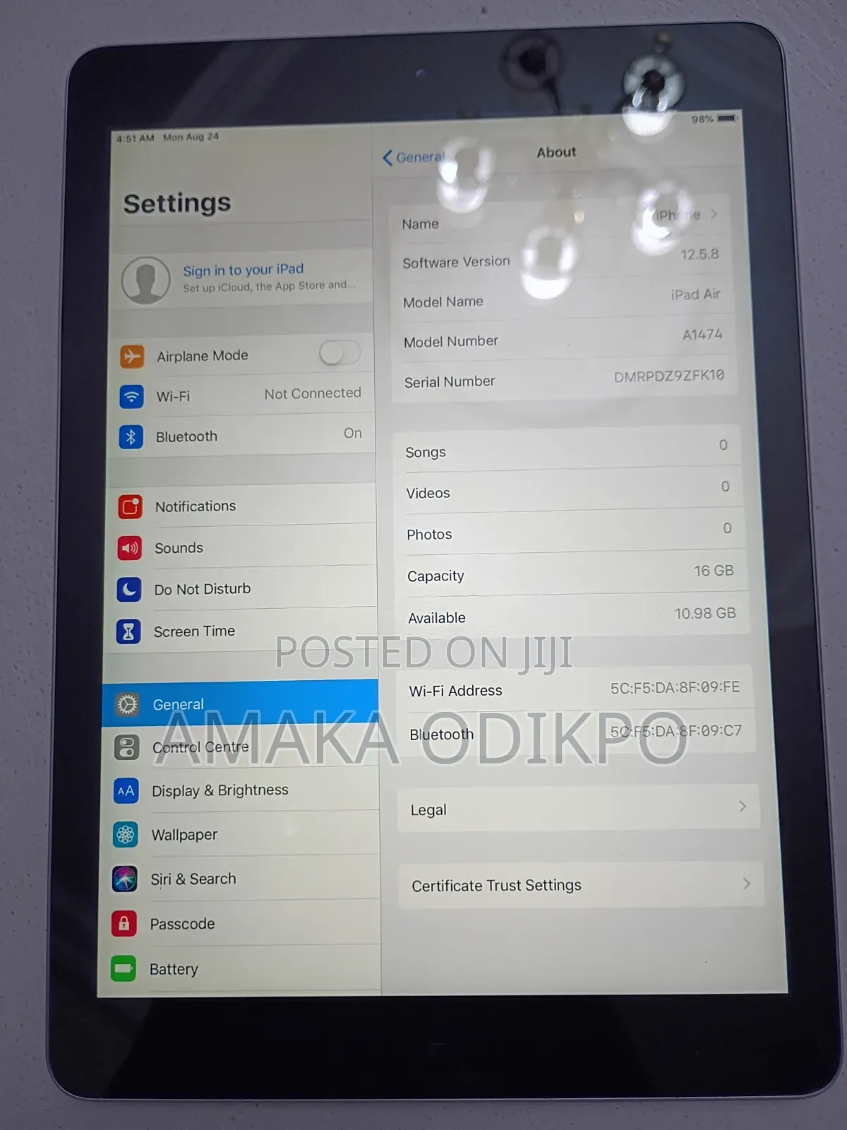 Apple iPad Air 16 GB Silver