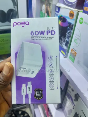 Poga Elite 60W PD Power Adapter With USB-C to Lightning Cable