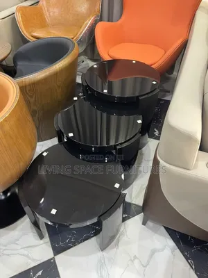High-Quality Glass Top Side Stools 3in1 Set