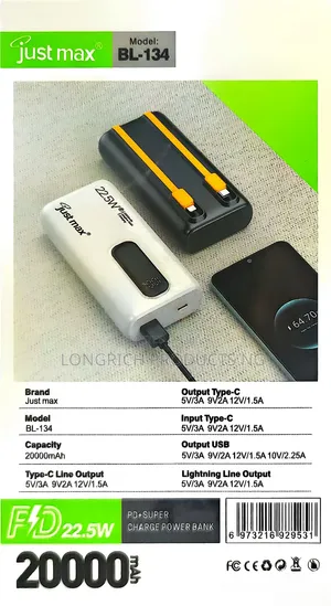 Original Portable 20000mAh Fast Charger Power Bank