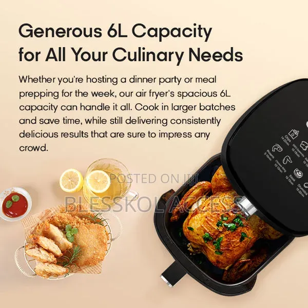 Syinix 6L Temperature Control 3d-Heating Air Fryer