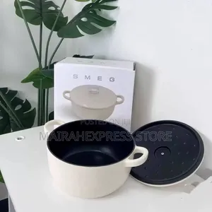 24cm SMEG Cast Iron Cookware Set (
Available in Cream and Pink) T2m
