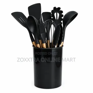 12pcs Silicone Kitchen Utensil Set With Holder