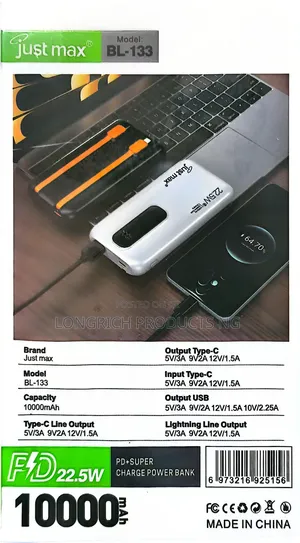 Original Portable 10000mAh Power Bank (Fast Charging)