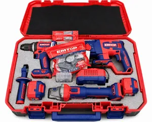 EMTOP 20V Brushless Cordless 3-Piece Combo Kit (Drill, Rotary Hammer,