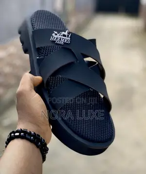 Premium Unisex Black Cross-Strap Slide – Stylish Comfortable