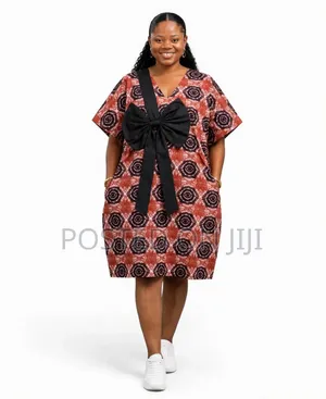 Terracotta Red Adire Bubu - Short Long Bubu Gown
