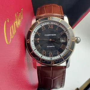 Original Cartier Leather Strap Men's Watch 100% Authentic Guaranteed