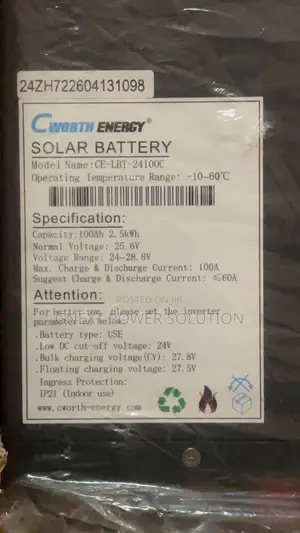 Lithium Battery 24v -2.5kWh